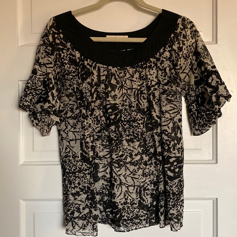 Anthropologie Hero&Leander floral silk cotton top